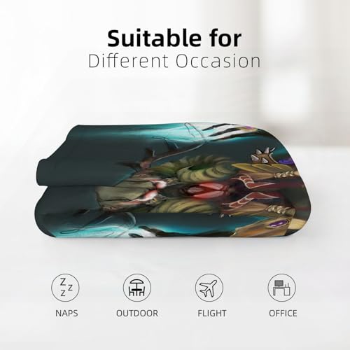 Maapchp Coperta Pile Blanket Personaggio Demone Con Corna Stregone Per Illus Coperta Di Flanella Coperta Per Adulti Per Bambini Caldo Divano Per Il Tempo Libero Sedia Soffice Coperta Soffice130X150Cm - 4