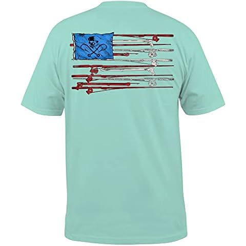 Salt Life Men's Fisherman's Glory Short Sleeve Comfort Fit Tee Shirt T, Aruba Blue, Large Cover