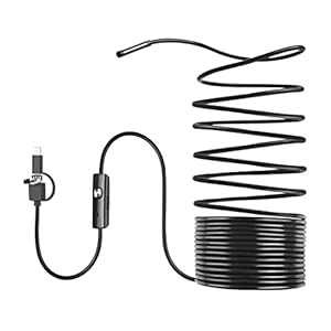 Borescopes 7 mm USB-endoscoopinspectiecamera, Android Windows Type-C 3 in 1 Borescope, waterdichte semi-rigide…