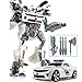 LUSTAR Transformers Toys Anime Carácter Modelo Estudio Serie De Estudio Figura De Acción Blanca Sound and Light Version Robot Police Coche Modelo De Regalo para 42 Cm