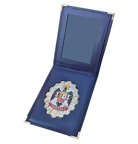 Tiendas LGP- Cartera Portaplaca de Piel- Aguila de San Juan, Billetera, Color Negro