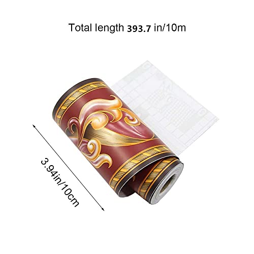 Lapangzi 10 Meters Wallpaper Border Flower Peel And Stick Border Removable Wall Decal Sticker Self Adhesive Molding Border For Living Room Bathroom Kitchen #TOP5