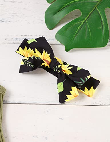 Image of Hipea Toddler Baby Girl Outfits Flower Tops Sleeveless Vest Shorts Headband Summer Clothes Set
