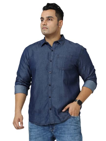 Codaisy Men's Blue Denim Western Shirt: Stylish Long Sleeve Jean ...