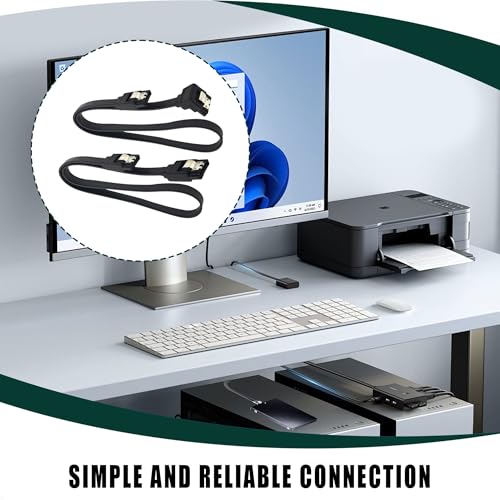 Noenaeni 6PCS SATA Cable III with 3 90 Degree Right Angle and 3 Straight, HDD SDD Data Cable with Locking Latch, 6Gbps Tangle-Free SATA Cable 7Pin for SATA HDD, SSD, CD Driver, CD Writer(Black, 40cm) - Image 3