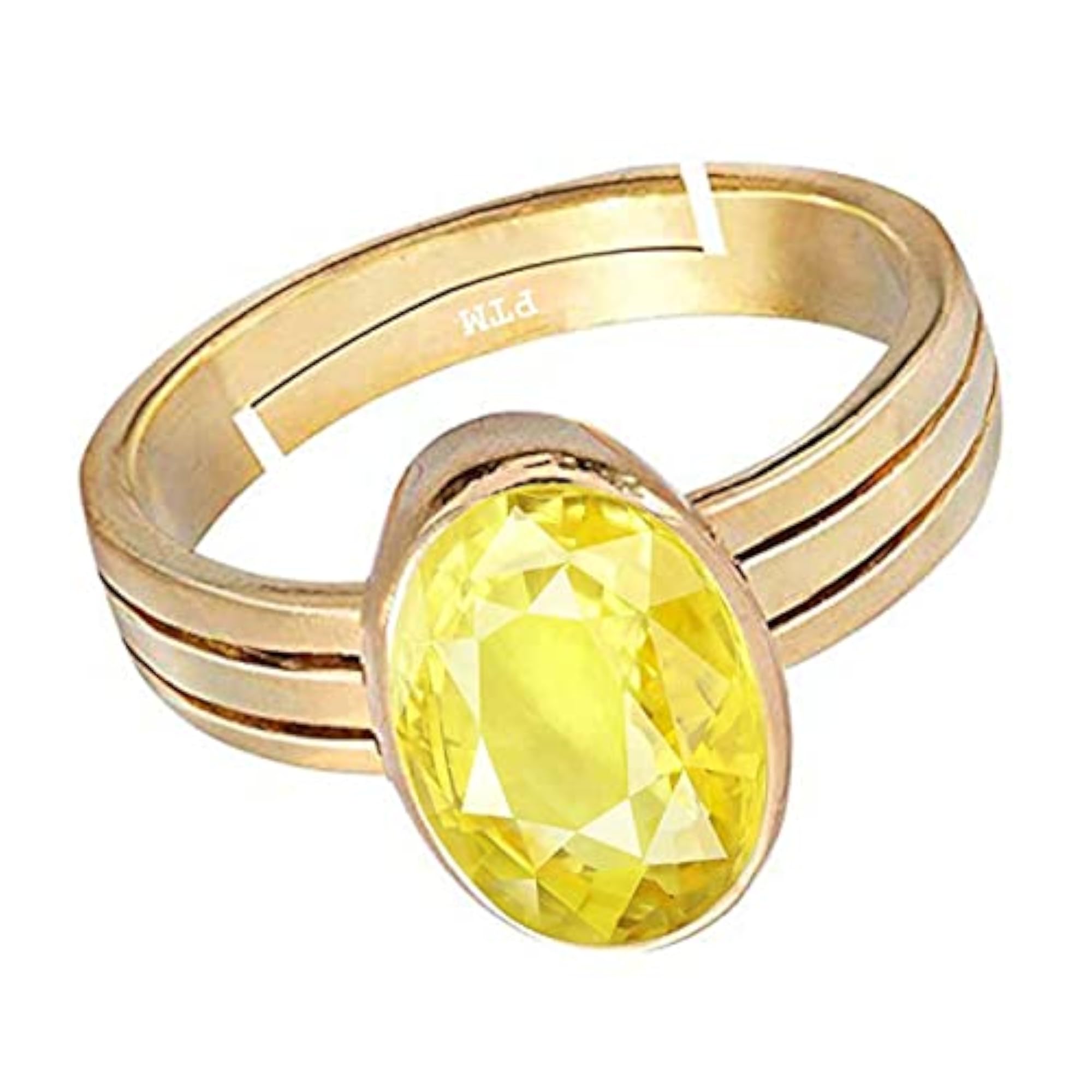 Women's Yellow Sapphire Gold Plated Adjustable Ring, Astrological