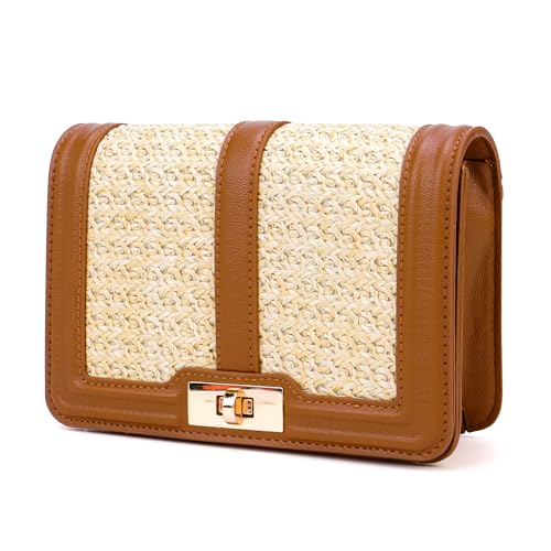 Image of Ayliss Straw Crossbody Bags for Women Straw Purses Handbags Shoulder Clutch Purse Summer Beach Woven Bags for Vacation