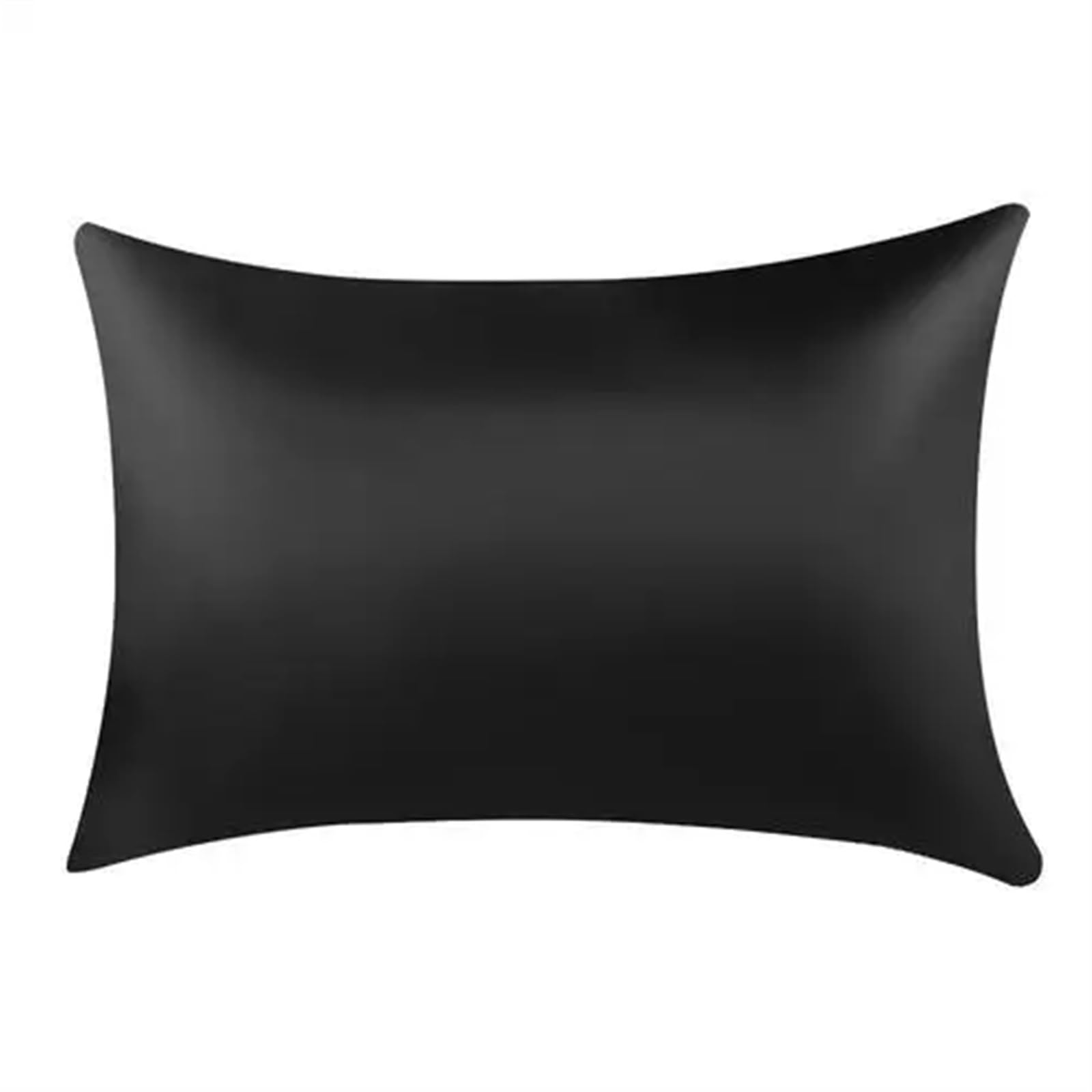 Funda Almohada Seda Funda de Almohada de satén de Seda de emulación de Color sólido, Funda de Almohada cómoda, Funda de Almohada Individual for Dormir Bien(Black)