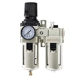 SNS 1/2' NPT Compressed Air Filter Regulator Lubricator Two Units Combo FRL Water/Oil Trap Separator...