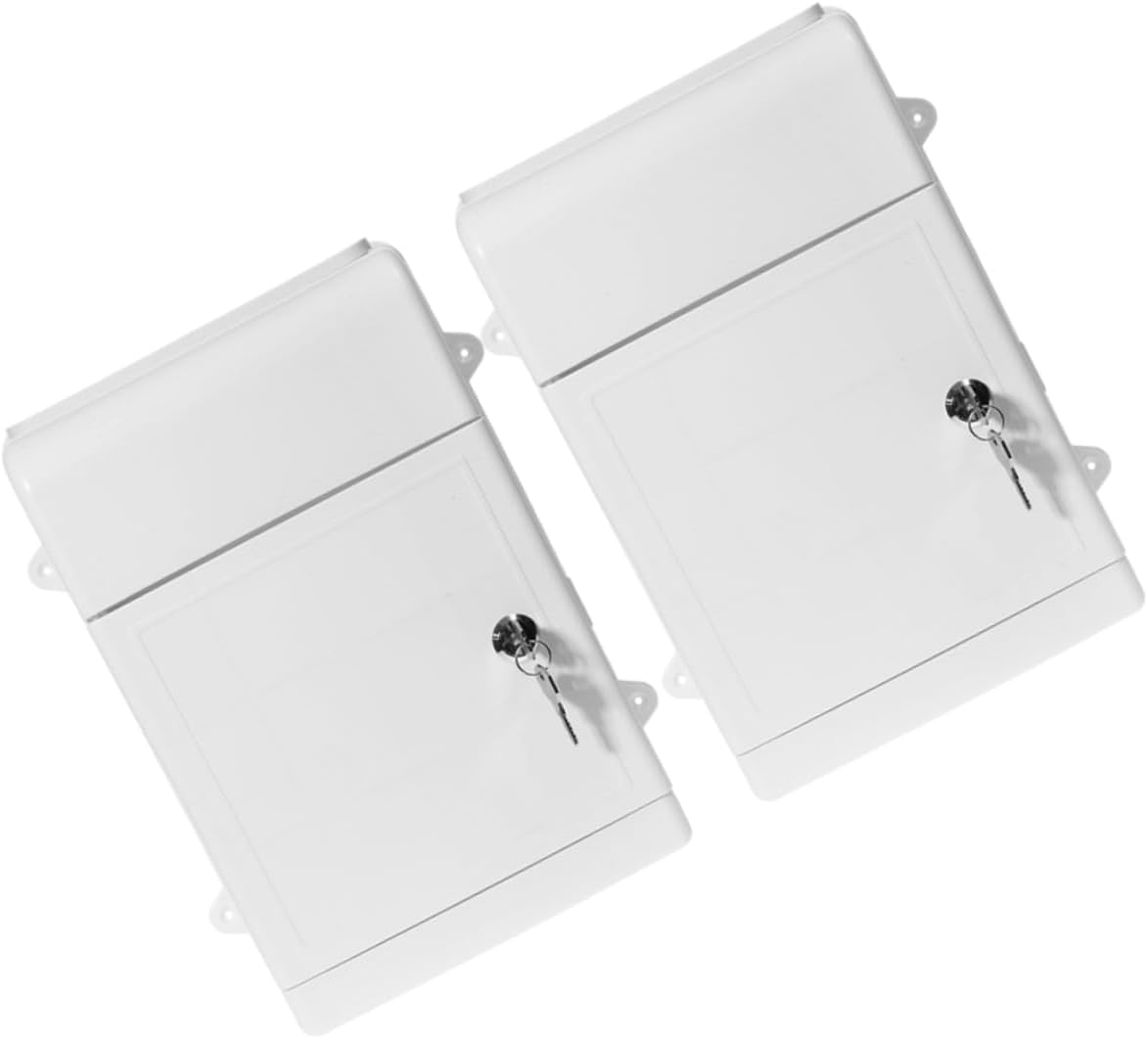DOITOOL 2set Rainproof Wall Mount Mailbox Large Capacity Letter Box for Office Lock Suggestion Box