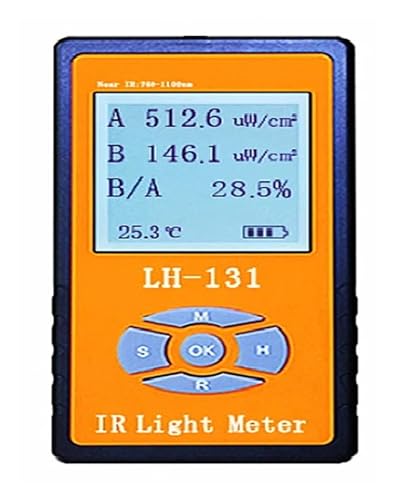 Tint Meter, LH-129 LH-131 Infrared Light Irradiance Power Meter Tester, Radiometer LED Luminous Intensity Sunlight Meter,for Window(LH-131(760-1100nm))