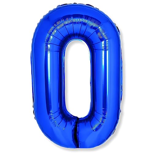 Flyloons 0 number Blue Foil Balloon 16 inch Size Birthday Decoration Items Pack of 1 | 1st Year Balloons | Zero