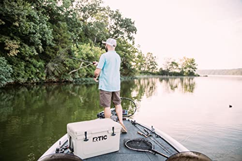 Rtic Hard Cooler, 45 Qt, White, Ice Chest With Heavy Duty Rubber Latches, 3 Inch Insulated Walls #TOP5