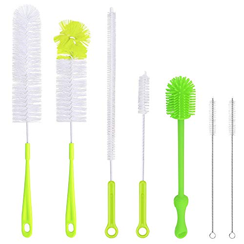 SetÂ ofÂ 7,Multipurpose Bottle Brush Cleaning Set, findTop Bottle Cleaners for Baby Bottles, Washing Narrow Wine/Beer Bottles, Thermos, Sports Water Bottles, Plus Kettle Spout/Lid Brush