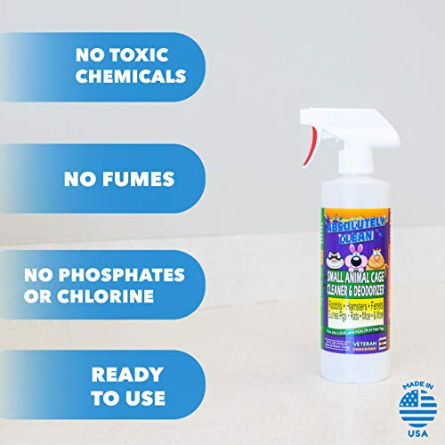 Amazing Small Animal Cage Cleaner, Just Spray/Wipe, Easily Removes Messes & Odors - Hamster Cages, Mice, Rat Cage, Guinea Pig Cage, Rabbit Cage, Ferret Cage, Dog Cage - USA Made