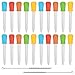 Pipetas Cuentagotas, 5ML 27 Piezas,2 Cepillos, Silicona Plastico Pipetas Transferencia, Liquid Dropper Niños Medicina Cocina Science Experimentos