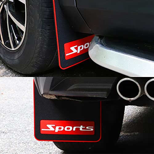 Image of 4 Pairs of Mud Flaps Safety Warning Reflective Devices for Car Splash Prevention Device Front and Rear Universal for Car Rubber (Sports)