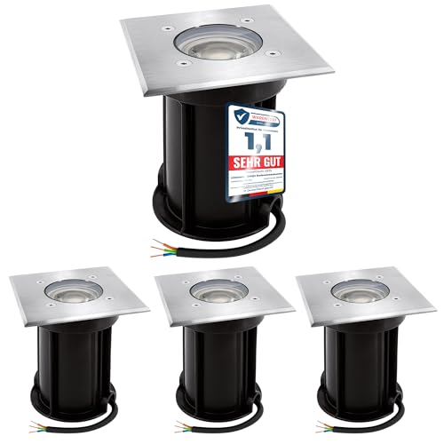 linovum 4 Stück BOQU Boden Einbaustrahler aussen IP67 LED GU10...