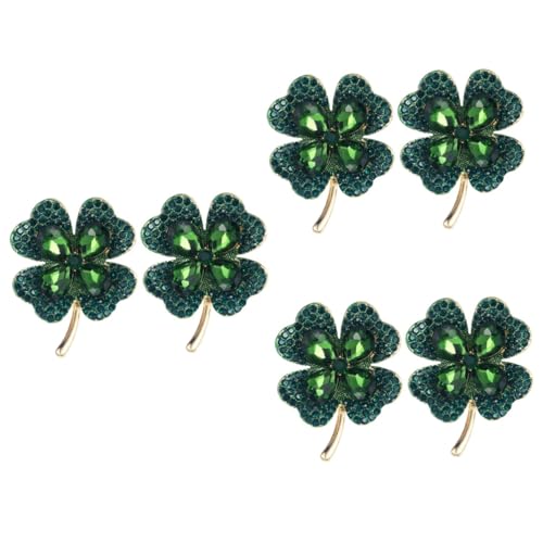 Trèfle à quatre feuilles bijoux broches brillantes émail trèfle métal