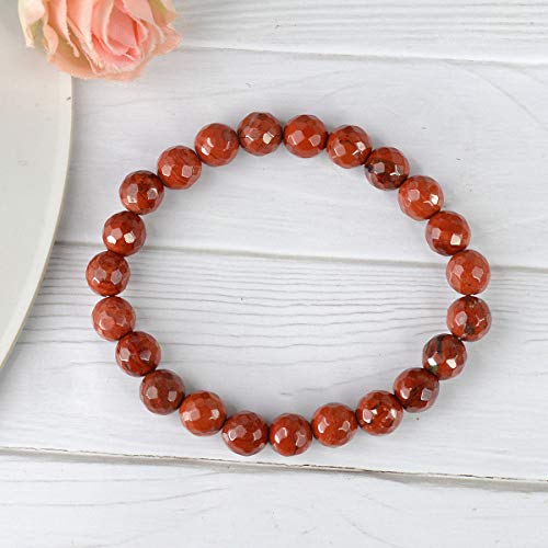 Image of Reiki Crystal Products Certified Natural Crystal Stone 8 mm Faceted /Diamond Cut Beads Bracelet for Men & Women | Reiki Charged Gemstone Bracelet | Multiple Crystal Variants Available