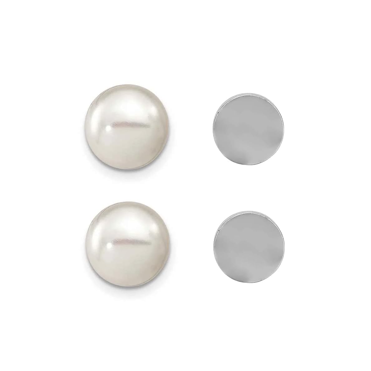 Via Mazzini Clip-On Magnetic No-Piercing Required 6mm White Pearl Stud Earrings For Women And Girls (ER2436) 1 Pair (B0CS5Y71X6) Amazon Price History, Amazon Price Tracker