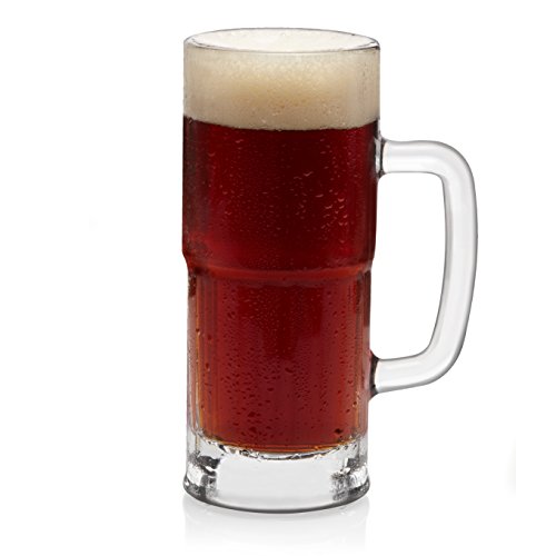 Libbey Craft Brews Lager Stein Beer Glasses, 22-ounce, Set of 4