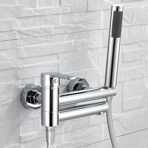 Robinets mélangeurs de bain avec douche en chrome finition miroir