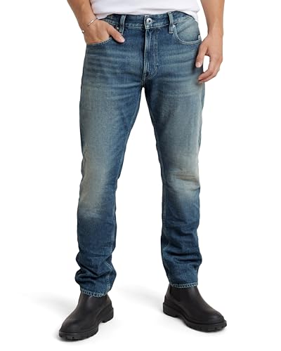 G-STAR Raw - Mens Mosa Straight Jeans, Color Antique Faded Lago Blue, Size: 27W x 32L