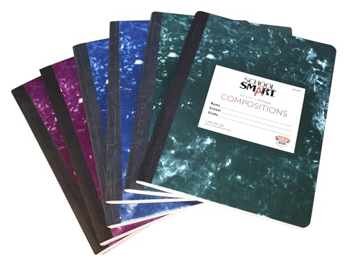 Composition Book L'école Smart lot de 6 cahiers solides pour éviter les pages perdues