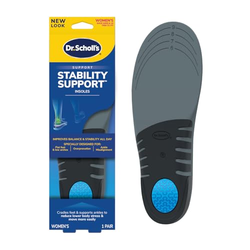 Dr. Scholl’s Stability Support Insoles for Women, Size 6-10: Immediately Relieve Discomfort, Cradle Feet & Improve Ankle Alignment, Due to Overpronation,Low & Fallen Arches, Reduces Lower Body Stress