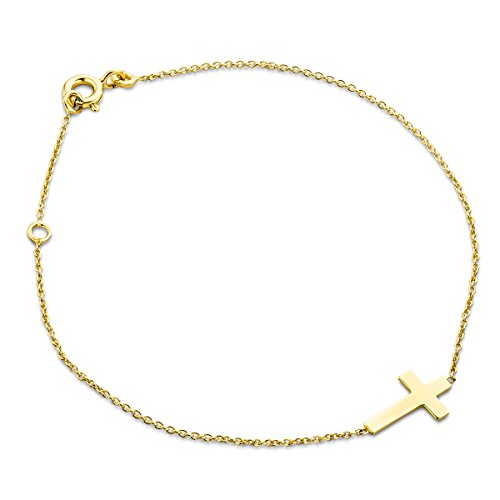 Preisvergleich Produktbild Miore Damen Gelbgold Kreuz Armband 9KT (375) von 18 cm