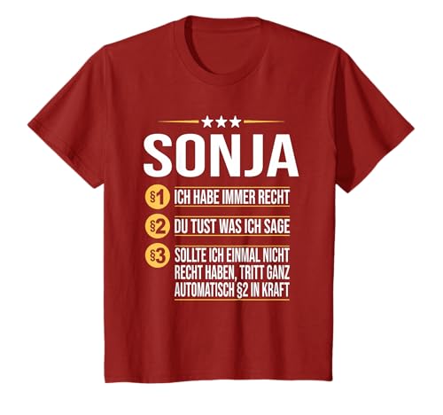 Bild: Sonja Vorname Geschenk-Idee Geburtstag Namensgeschenk T-Shirt f�r 15,99 EUR bei amazon.de