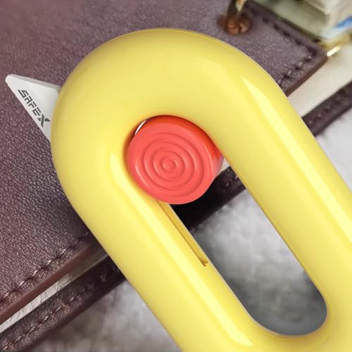 Image of Ceramic Box Cutter Retractable, Safety Cute Magnetic Package Opener, Box Opener Cutter for Daily Online Shopping /Kitchen /Office /Baby Beauty Gift Unpacking