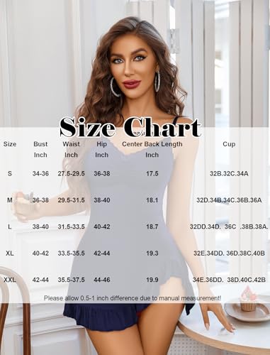 Image of Avidlove Lingerie for Women Sexy Nightgown Modal Nightwear Side Slit Babydoll Chemise Spaghetti Strap nighties