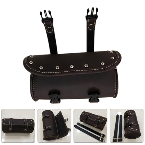 SHINEOFI 2 piezas Alforjas Laterales para Motocicleta Marrón Claro Bolso Organizador de Herramientas con Estuche Resistente para Accesorios de Motocicleta miniatura 7