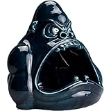 灰皿 卓上灰皿 吸煙灰皿 ゴリラ キングコング（King Kong）おしゃれ インテリア セラミック おもしろ 客室グッズ 陶製 防風 大容量 車載 業務用 インテリア飾り 鍵収納 小遣い入れ 小物入れ 動物 陶磁器灰皿 (S, ブルー)