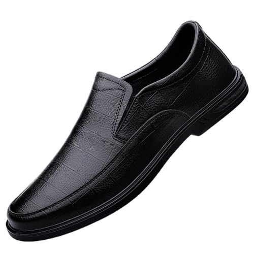 Men Cow Leather Oxford Dress Shoes Slip On Formal Waterproof Non Slip Soft Comfy Casual Fashion Comfortable