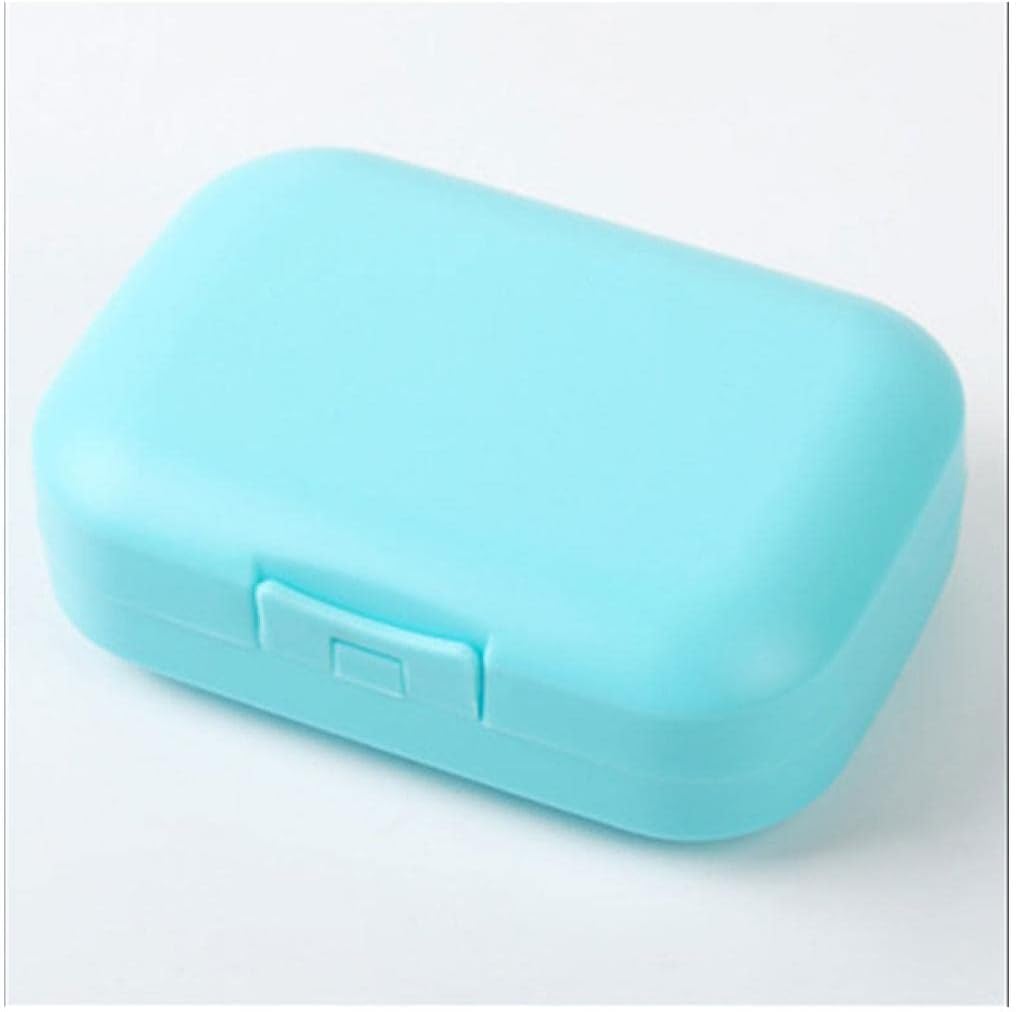 soap dish， Holder Plastic with Lid Soap Box Dish Plate Case Shower for Home Camping Travel(B)