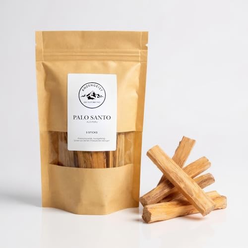 Palo Santo RäucherHolz, Duftholz Sticks, Holzsticks aus Peru, Natürliches Heiliges Holz zur Reinigung, Meditation & Spiritualität, Premiumqualität, Handgefertigt (5 Stück)