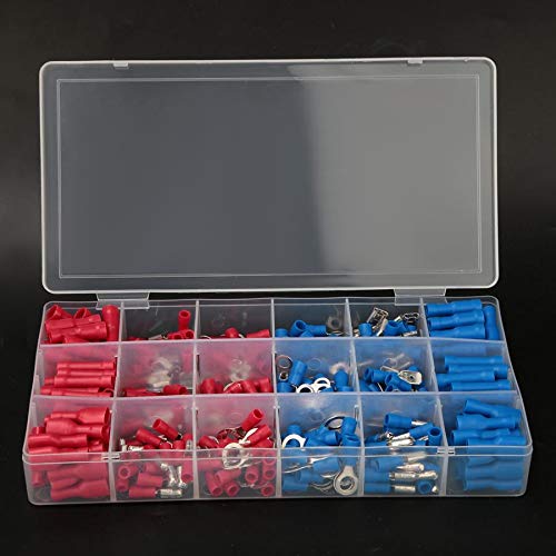 Davitu Terminals - Assorted Crimp Terminals Assorted Spade Crimp Terminals Set Insulated Electrical Wiring Connector Kit - (Color: 360PCS)