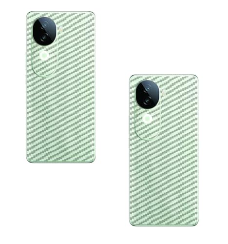 Image of (Pack of 2) Compatible with Skin Sticker /Vinyl wrap /Protective Film Mobile Back Skin Carbon Fiber 3D Transparent by Candeal Mizhan(Only Back) (Vivo, Vivo V40e / iQOO Z9s)
