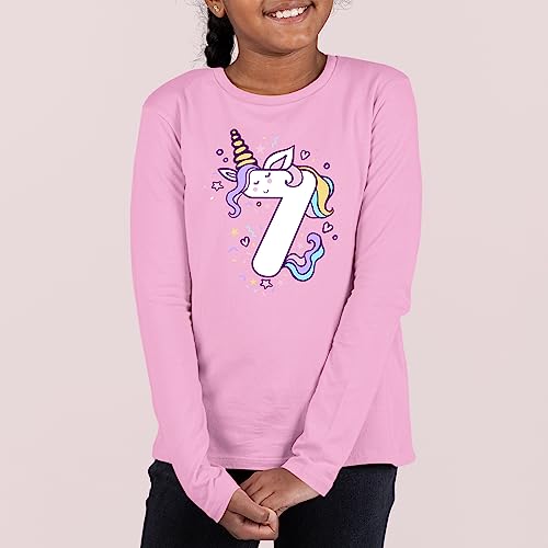 Image of Unicorn Birthday Shirts for Toddler Girls Outfit 7th 8th Shirt Seven Eight Year Old
