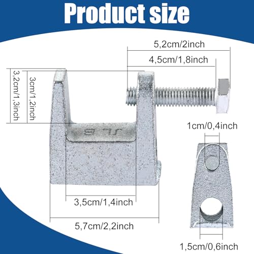 JMIATRY 20 Stück Trägerklemme M12, Klemmhalter, Stahlträger für Klemmen & Spanner, Holzarbeiten Werkzeug