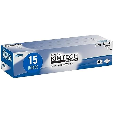 KIMTECH Kimwipes Delicate Task Kimtech Science Wipers (34721), White, 2-PLY, 15 Pop-Up Boxes / Case, 90 Sheets / Box, 1,350 Sheets / Case Cover