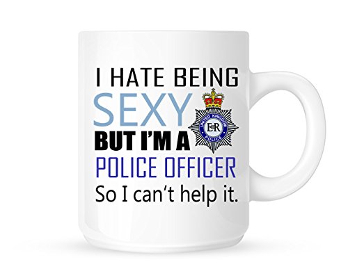 DottsMusic I Hate Being Sexy, But I'm A Policer Officer So I Can't Help It. - Novelty Profession Themed Ceramic White 11 Oz Round Coffee Cup Mug - Gift Idea