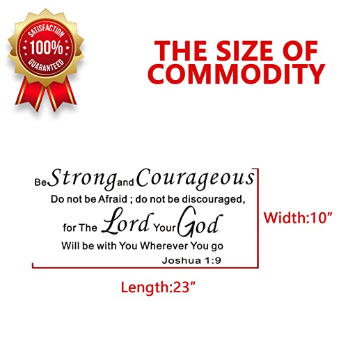 Anfigure Be Strong And Courageous Wall Art, Scripture Wall Decals, Quotes Bedroom Family Bible Verse Faith Prayer Church Biblical Christian Religious Lord Jesus Home Art Decor Vinyl Stickers 23"X10" #TOP3