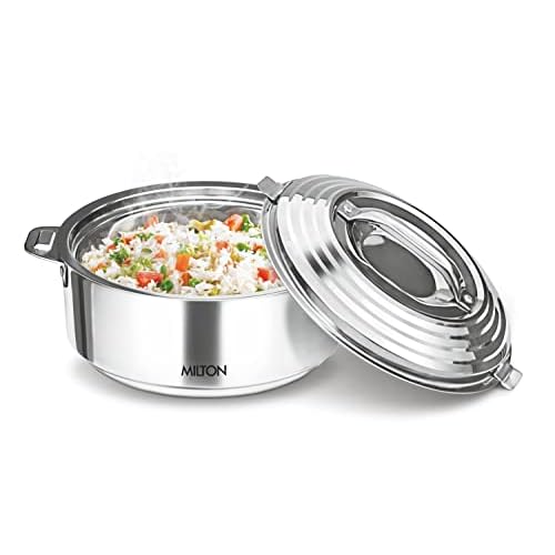 Milton Galaxia 1000 Insulated Stainless Steel Casserole, 1200 ml | 40 oz| 1.26 qt. Thermal Serving Bowl, Keeps Food Hot & Cold for Long Hours, Elegant Hot Pot Food Warmer Cooler, Silver