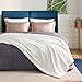 Bedsure GentleSoft Sherpa Fleece Blanket Queen Size for Bed, Non-Heated, Thick and Warm Throw for Women and Men, Soft Fuzzy Plush Queen Blanket for Winter, White, 90x90 Inches