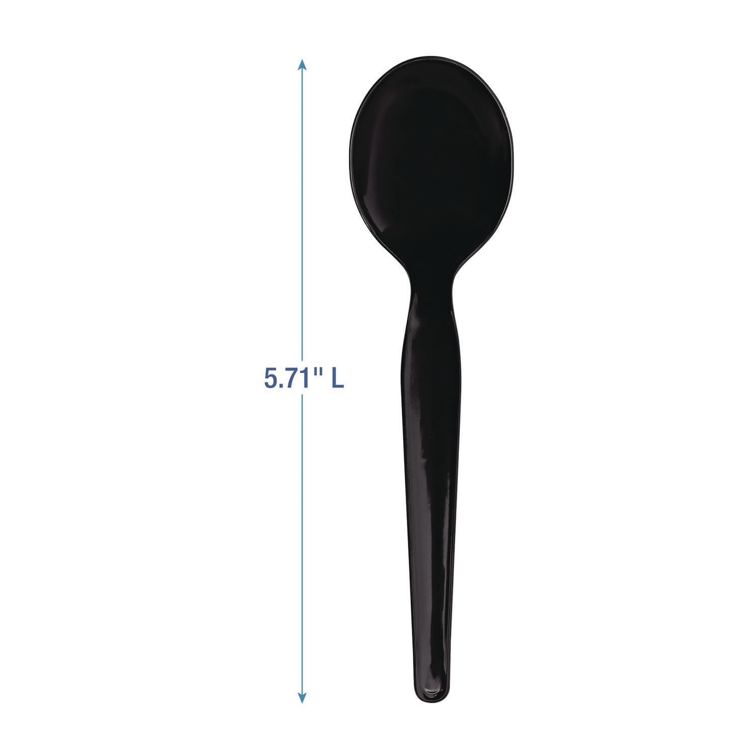 Boardwalk Heavyweight Wrapped Polystyrene Cutlery, Soup Spoon, Black, 1,000/Carton