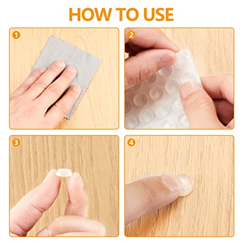 Umust Cabinet Door Bumpers,200Pcs Rubber Bumper Pads,Self Adhesive Cabinet Pad-Rubber Feet For Kitchen Cabinet Door,Refrigerator And Car Doors Surface Protection,Sound Dampening&Glass Anti-Slip(Clear) #TOP6